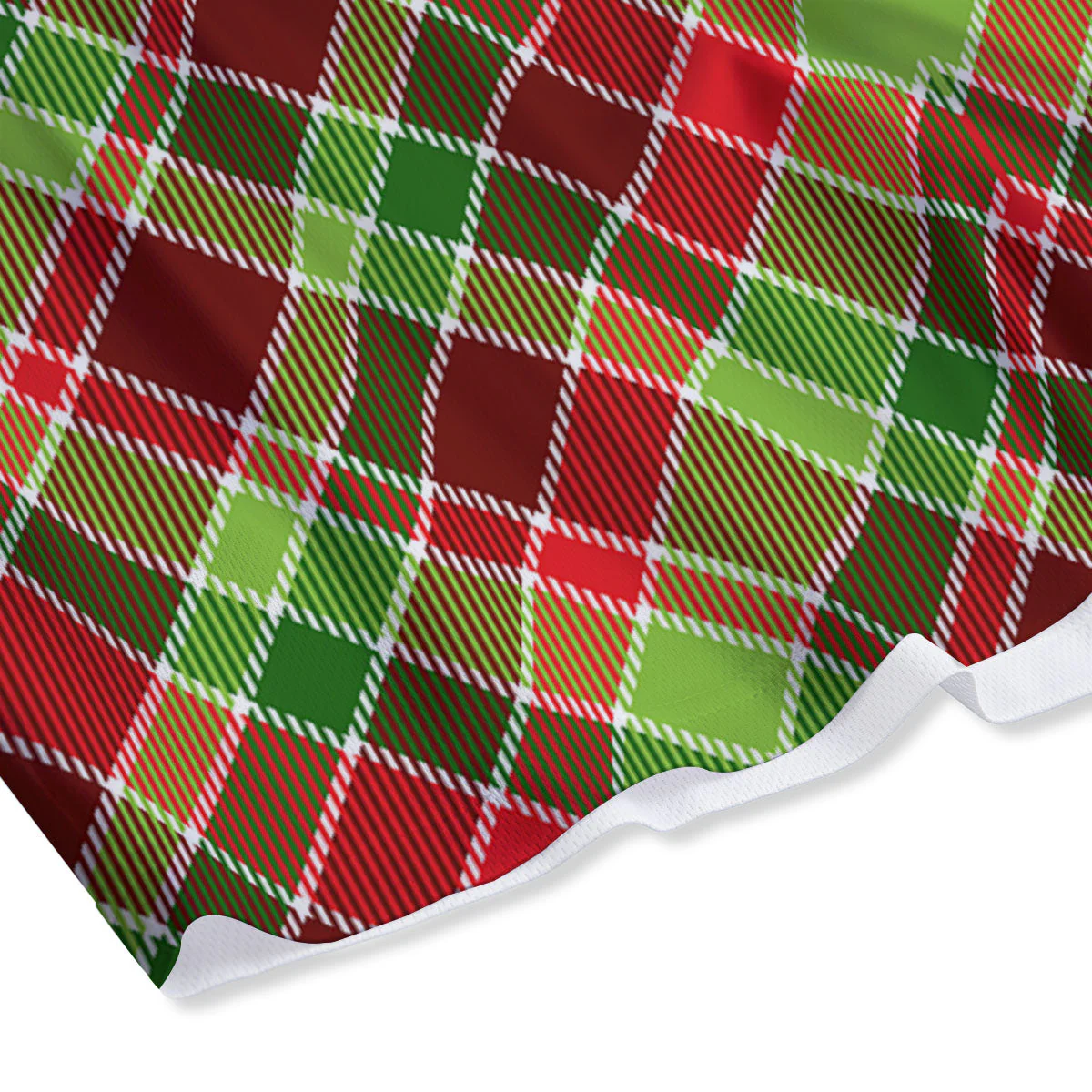 Plaid Merry Christmas Print Pattern Mesh Shorts - Image 4