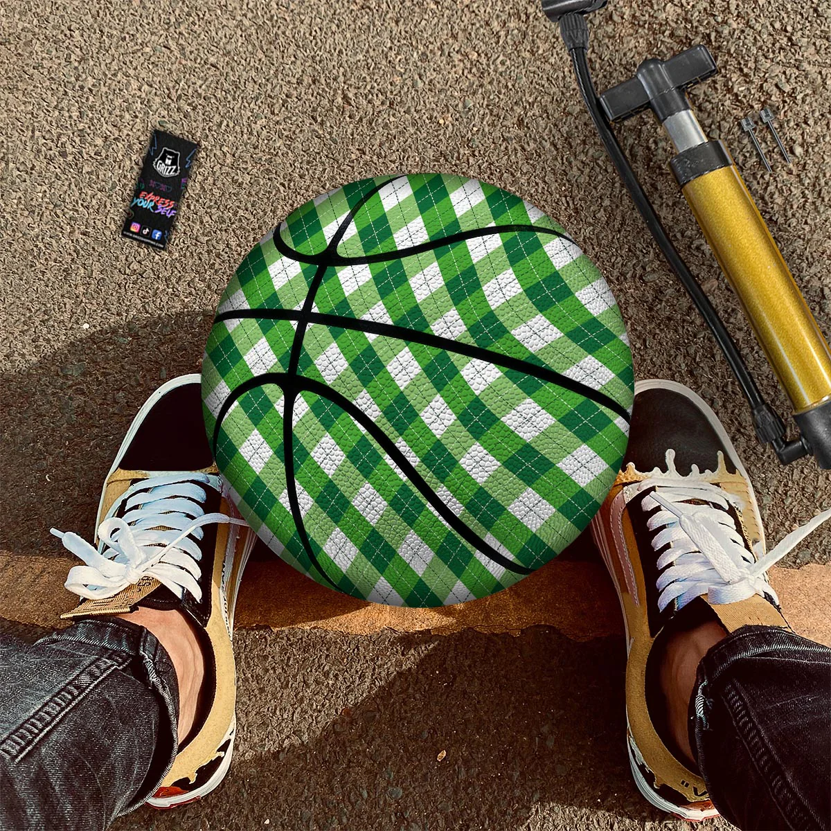 Plaid Saint Patrick's Day Print Pattern Basketball - Image 2