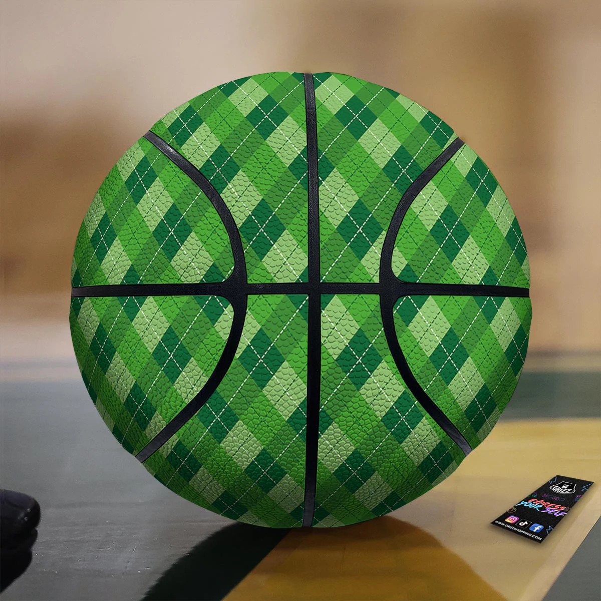 Plaid St. Patrick's Day Print Pattern Basketball
