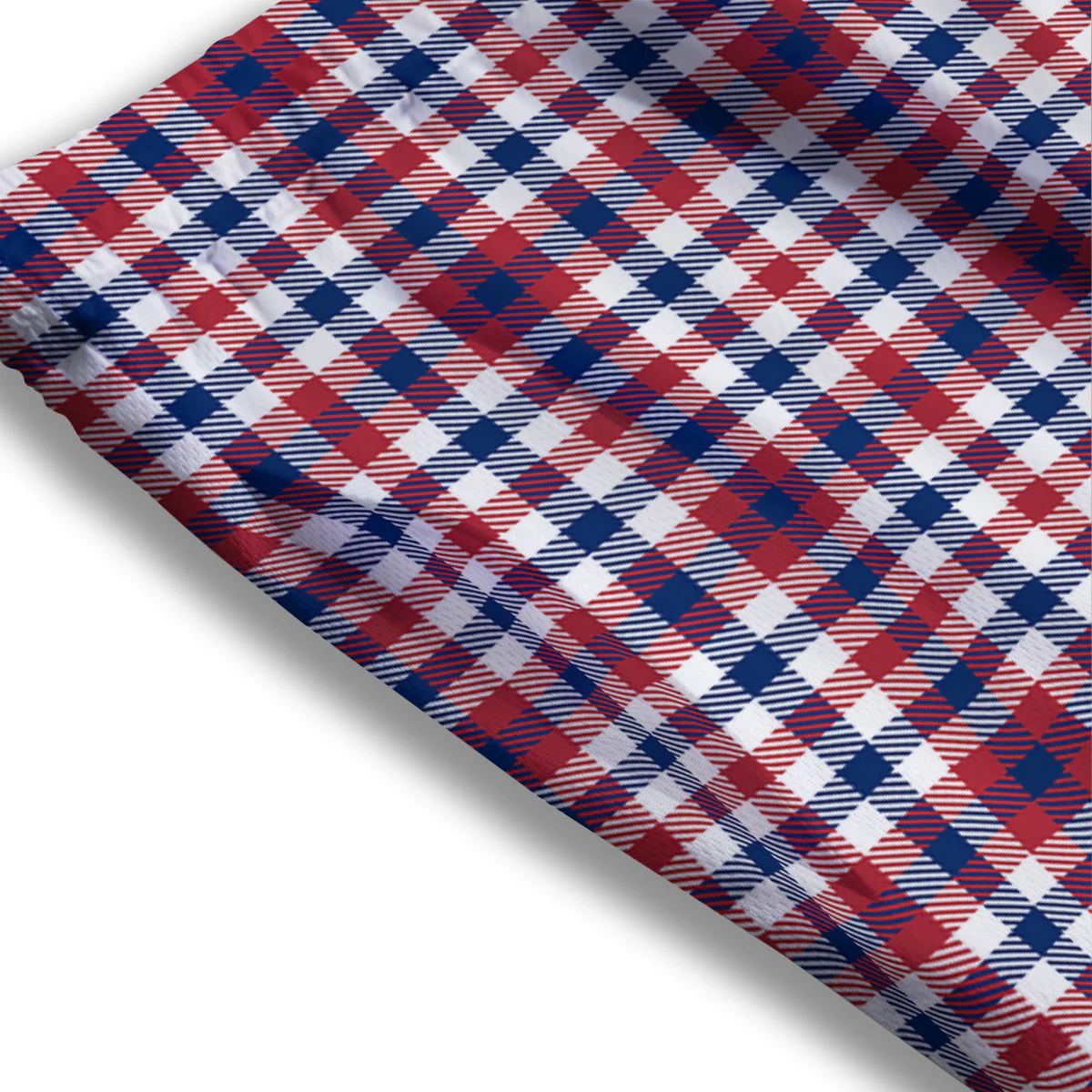 Plaid USA Patriotic Print Pattern Mesh Shorts - Image 3