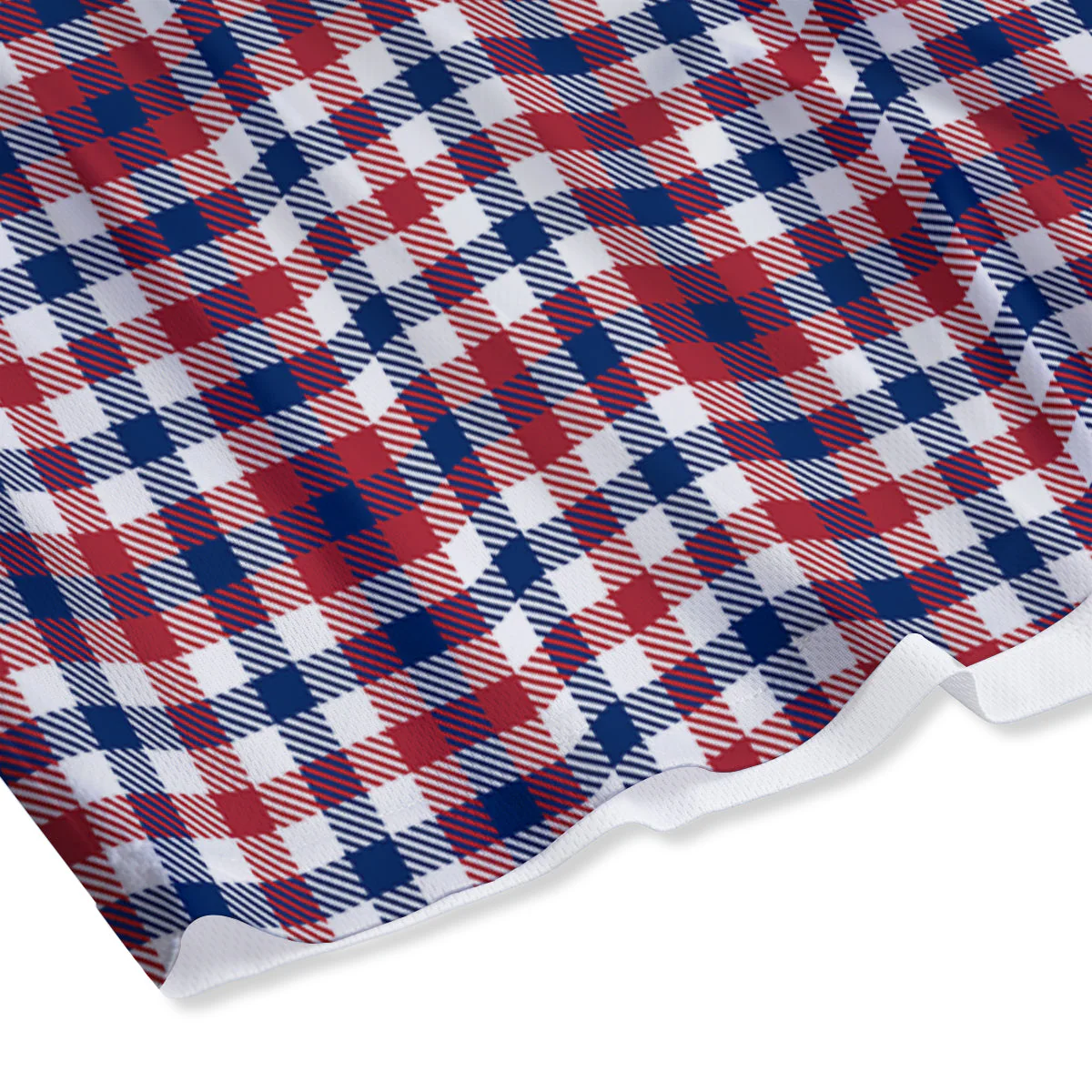 Plaid USA Patriotic Print Pattern Mesh Shorts - Image 4