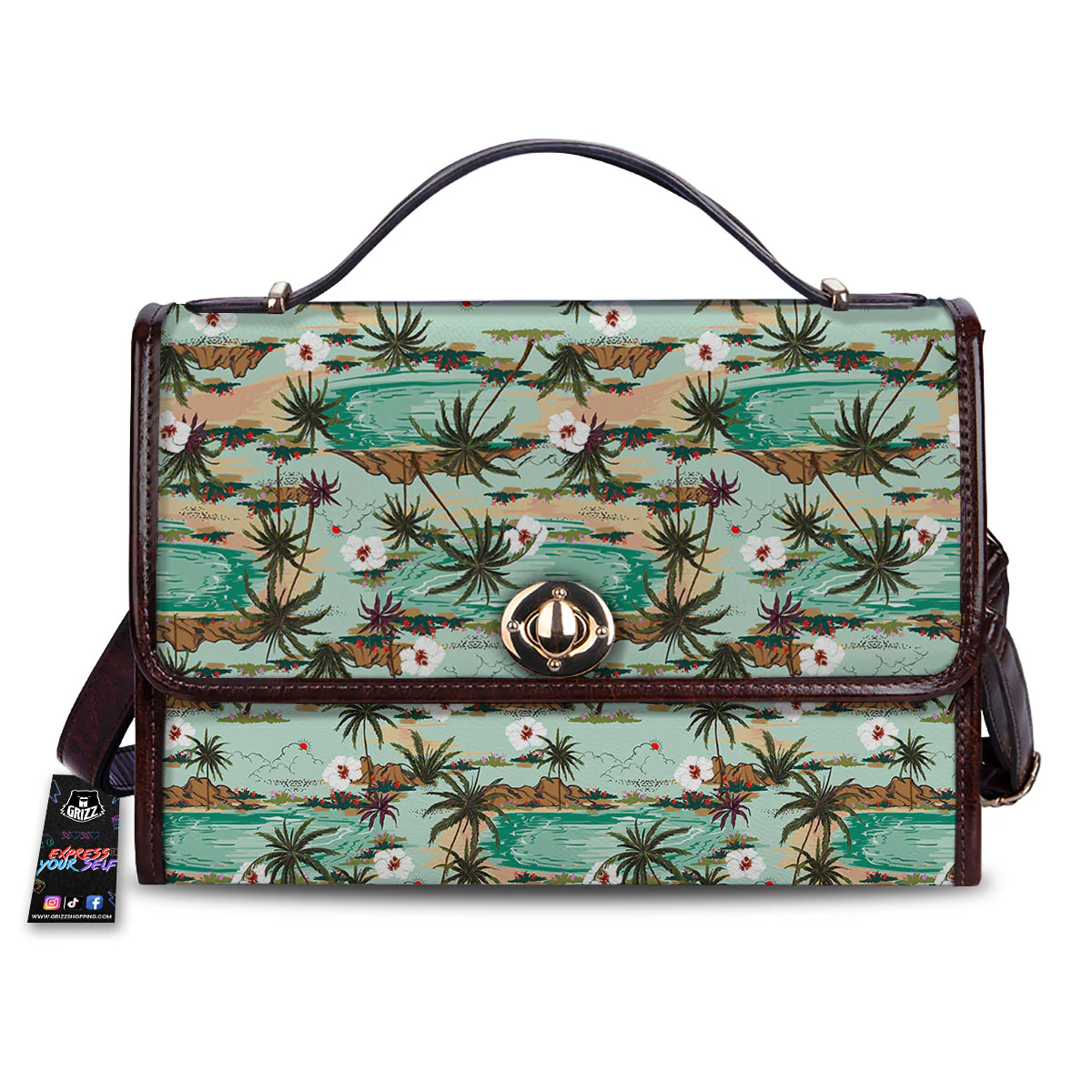 Plam Tree Beach Summer Print Pattern Women's Satchel Bag