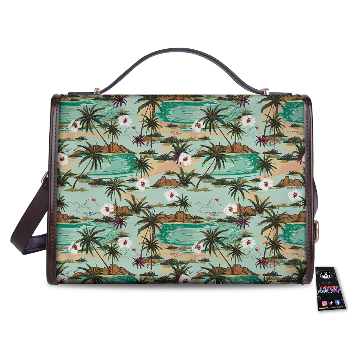 Plam Tree Beach Summer Print Pattern Women's Satchel Bag - Image 2