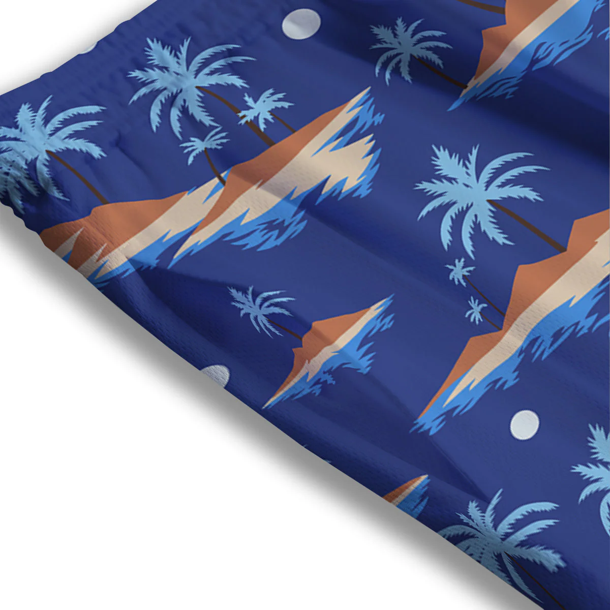Plam Tree Beach Vintage Print Pattern Mesh Shorts - Image 3