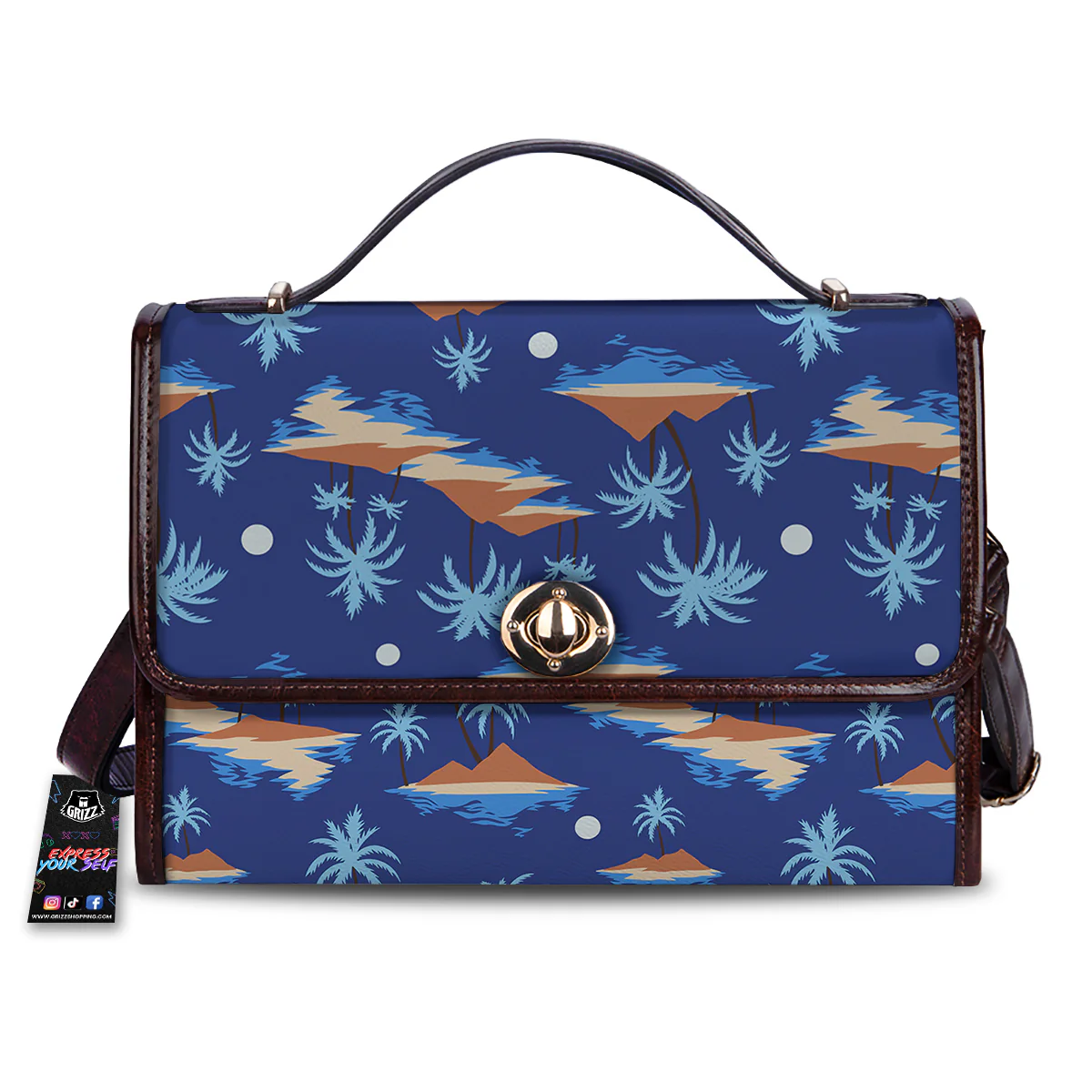 Plam Tree Beach Vintage Print Pattern Women's Satchel Bag