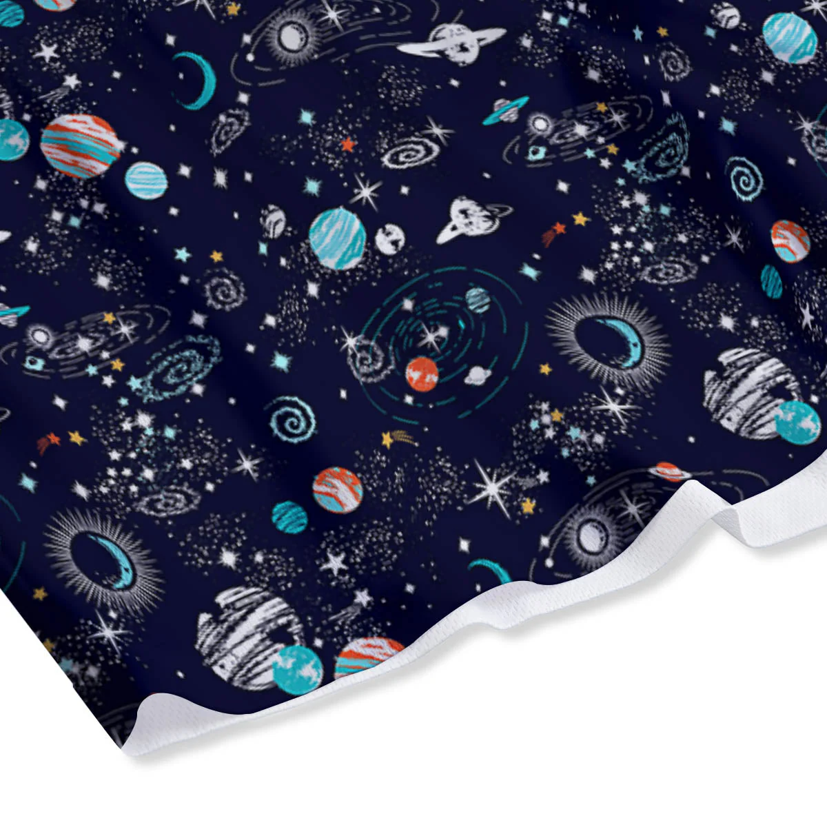 Planets And Constellations Print Pattern Mesh Shorts - Image 4