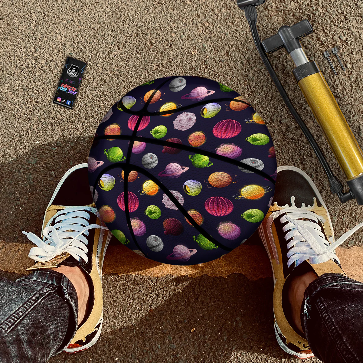 Planets And Stars Print Pattern Basketball - Image 2