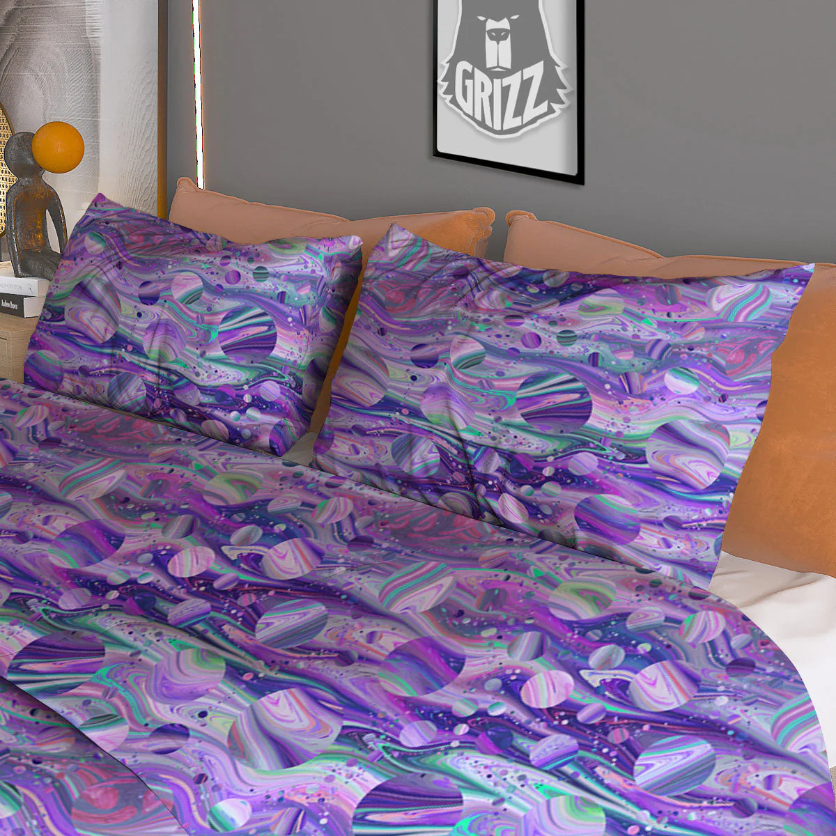 Planets Fantasy Print Pattern Duvet Cover Bedding Set - Image 3