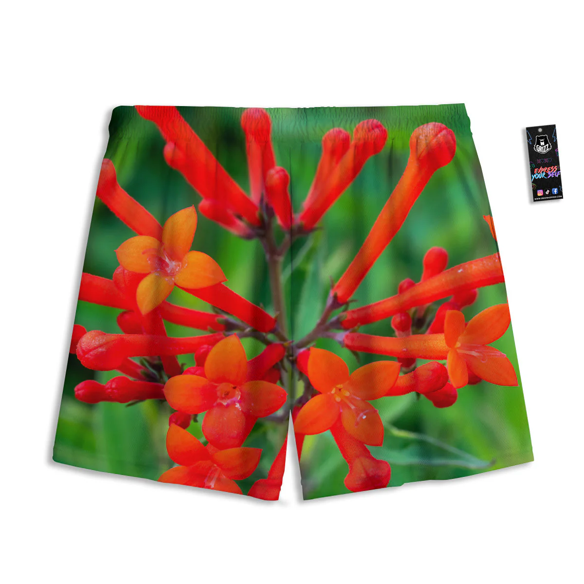 Plant Bouvardia Print Mesh Shorts - Image 2