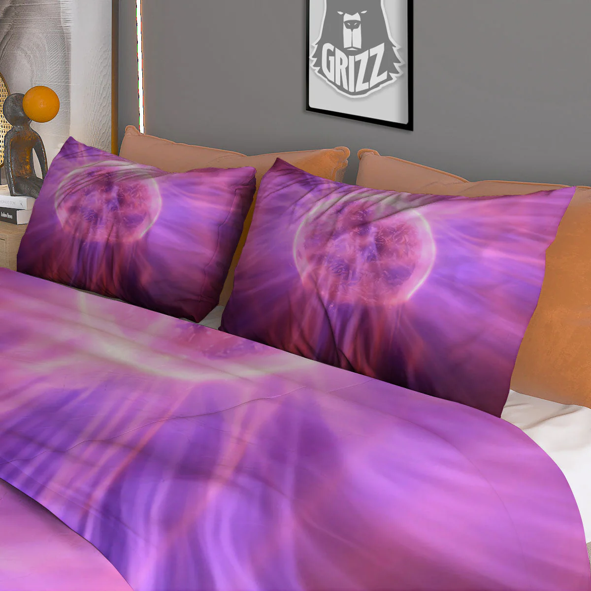 Plasma Ball Purple Print Duvet Cover Bedding Set - Image 3