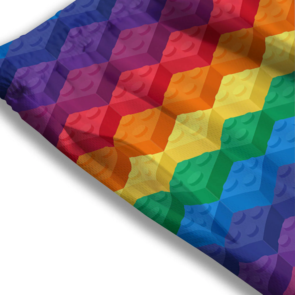 Plastic Blocks Building Print Pattern Mesh Shorts - Image 3