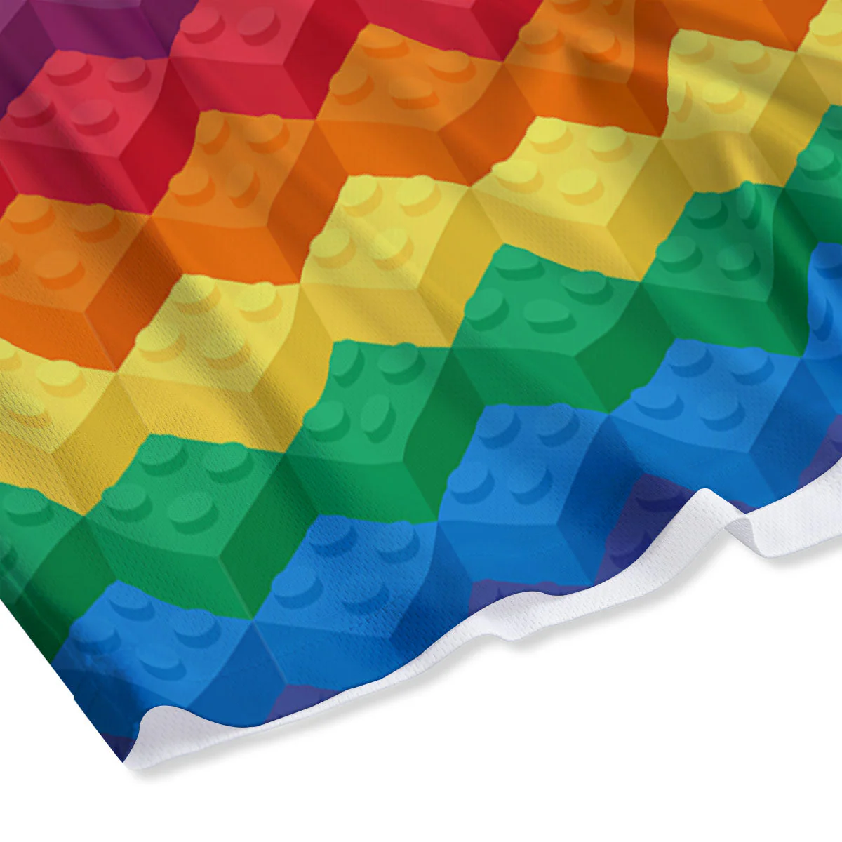 Plastic Blocks Building Print Pattern Mesh Shorts - Image 4
