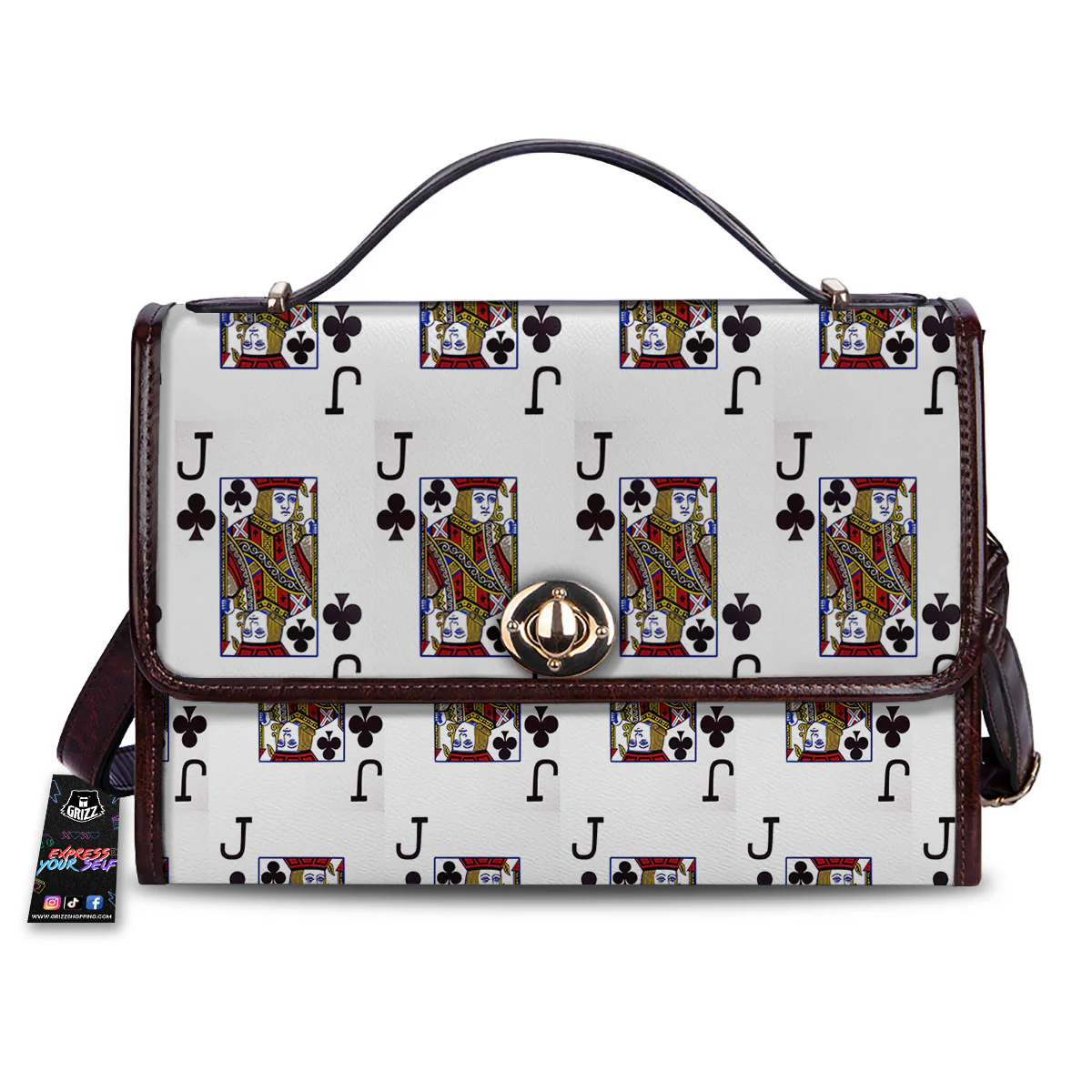 Playing Card Jack Of Clubs Print Pattern Women's Satchel Bag