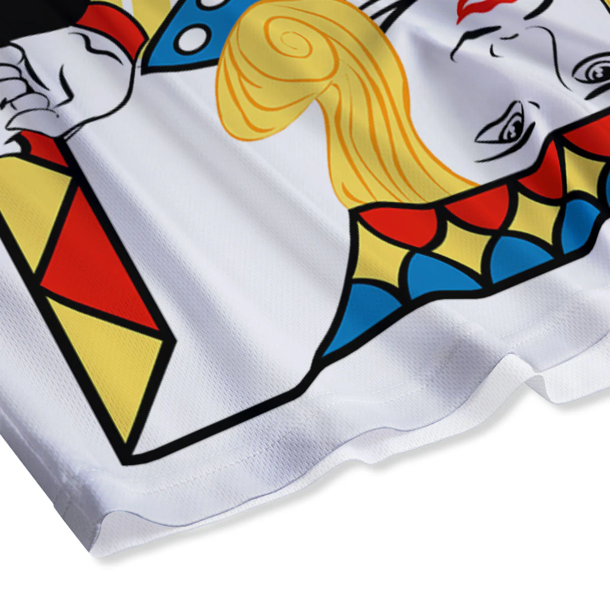 Playing Card Jack Of Diamonds Print Mesh Shorts - Image 4