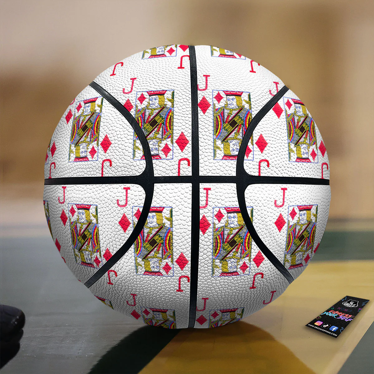 Playing Card Jack Of Diamonds Print Pattern Basketball