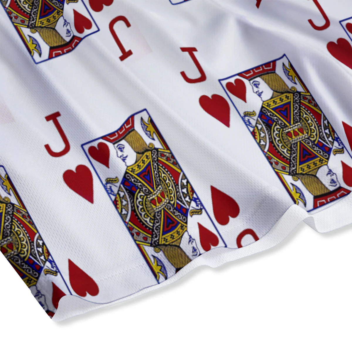 Playing Card Jack Of Hearts Print Pattern Mesh Shorts - Image 4