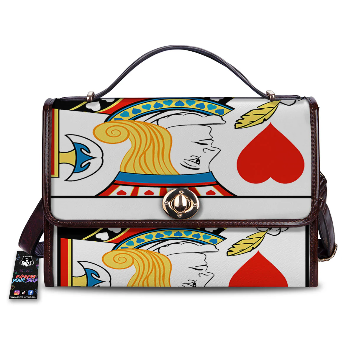 Playing Card Jack Of Hearts Print Women's Satchel Bag