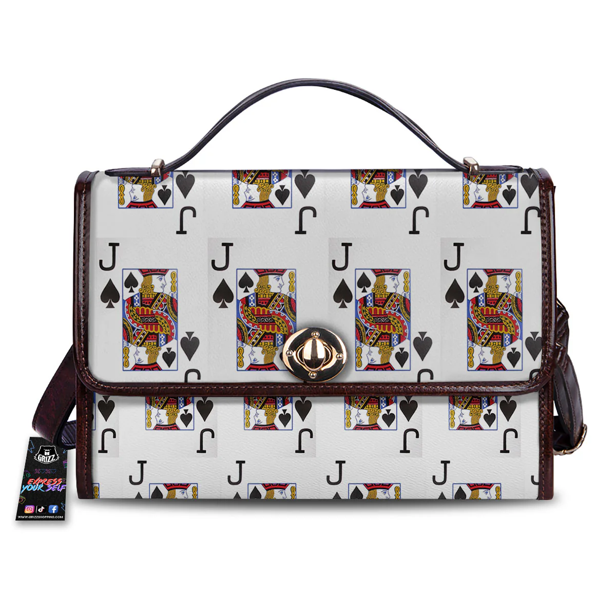 Playing Card Jack Of Spades Print Pattern Women's Satchel Bag