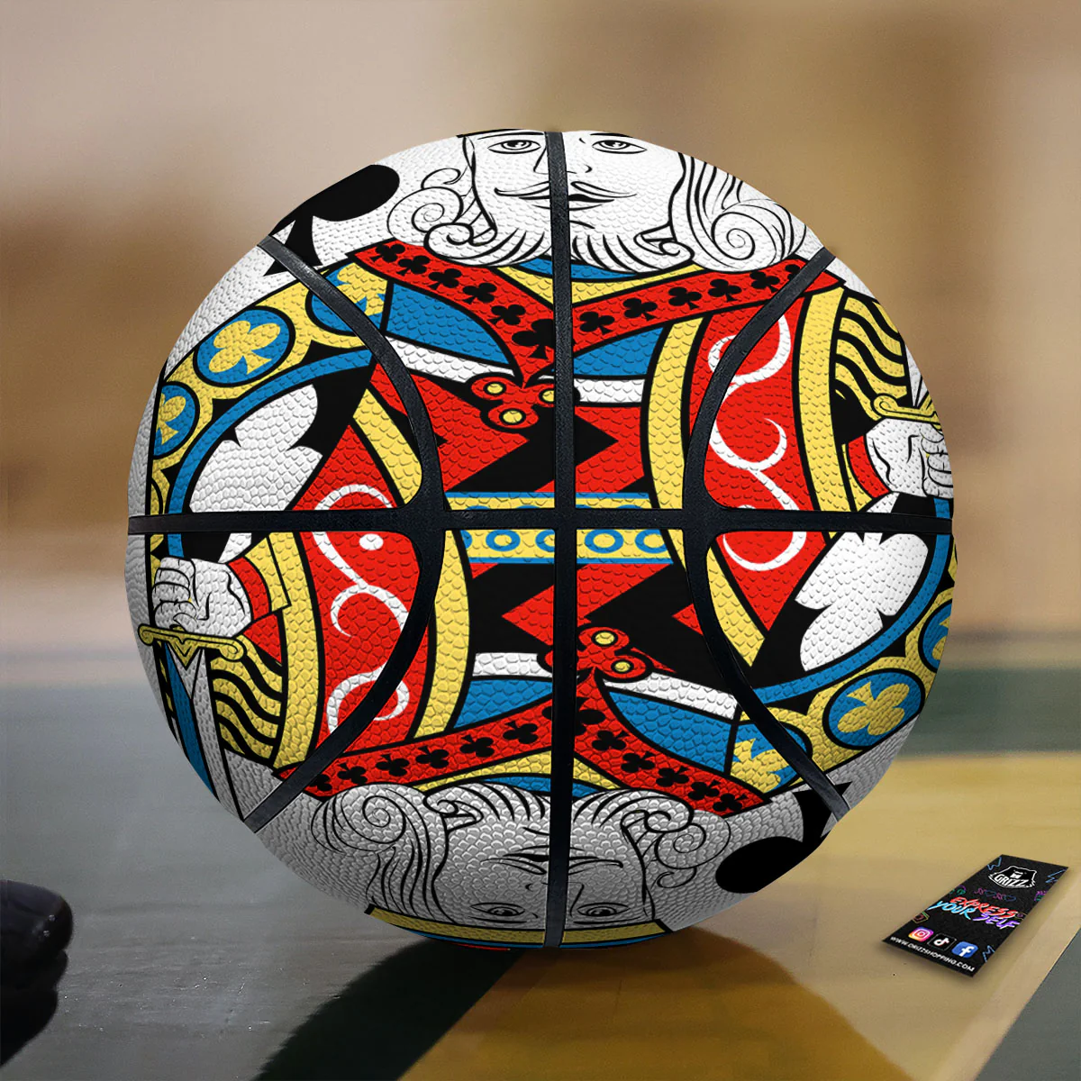 Playing Card King Of Clubs Print Basketball