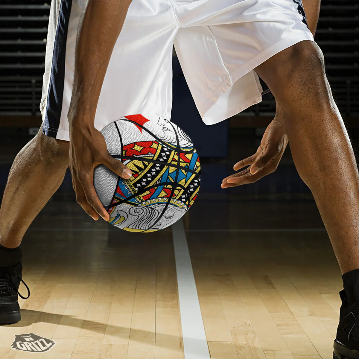 Playing Card King Of Diamonds Print Basketball - Image 3
