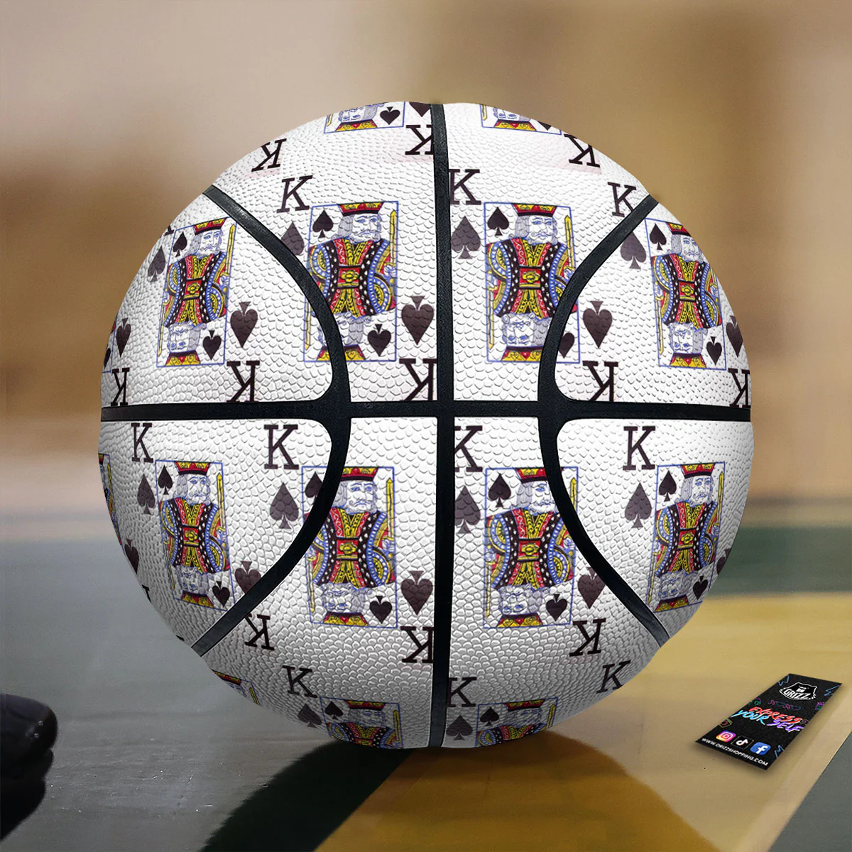 Playing Card King Of Spades Print Pattern Basketball