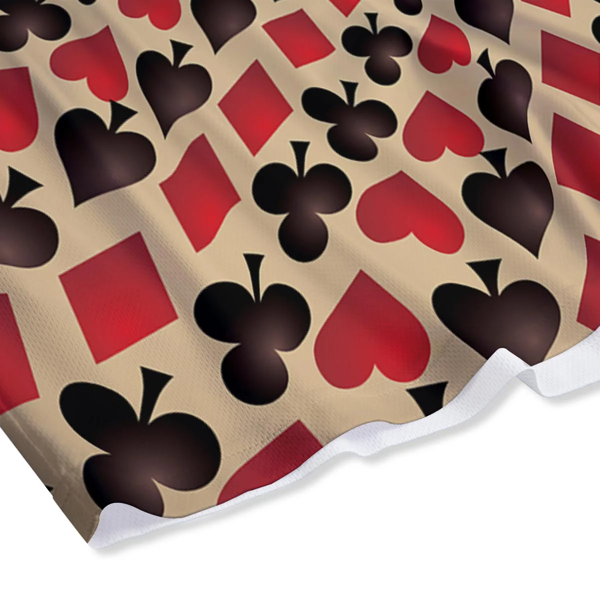 Playing Card Suits Swirl Print Mesh Shorts - Image 4