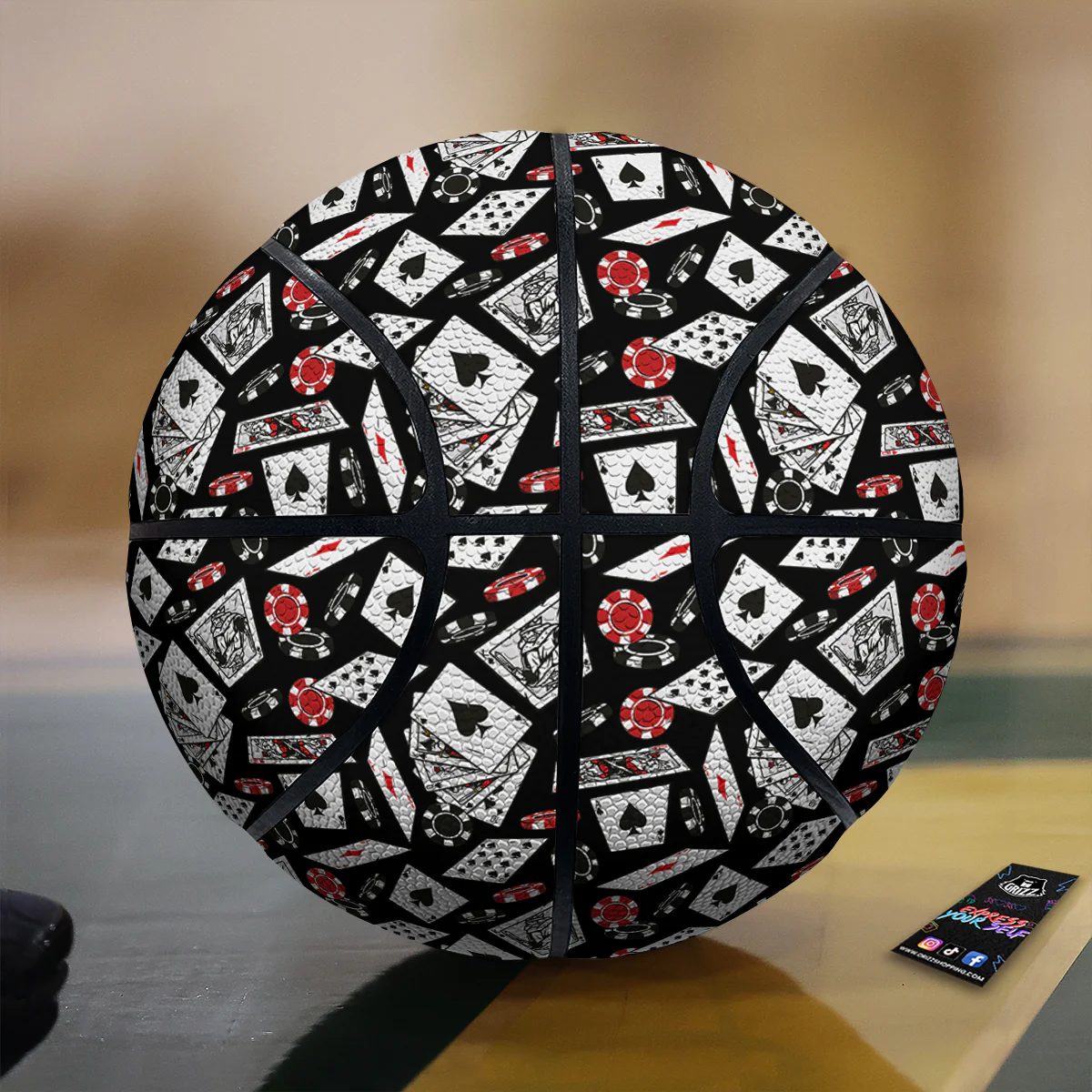 Playing Cards Ace Print Pattern Basketball