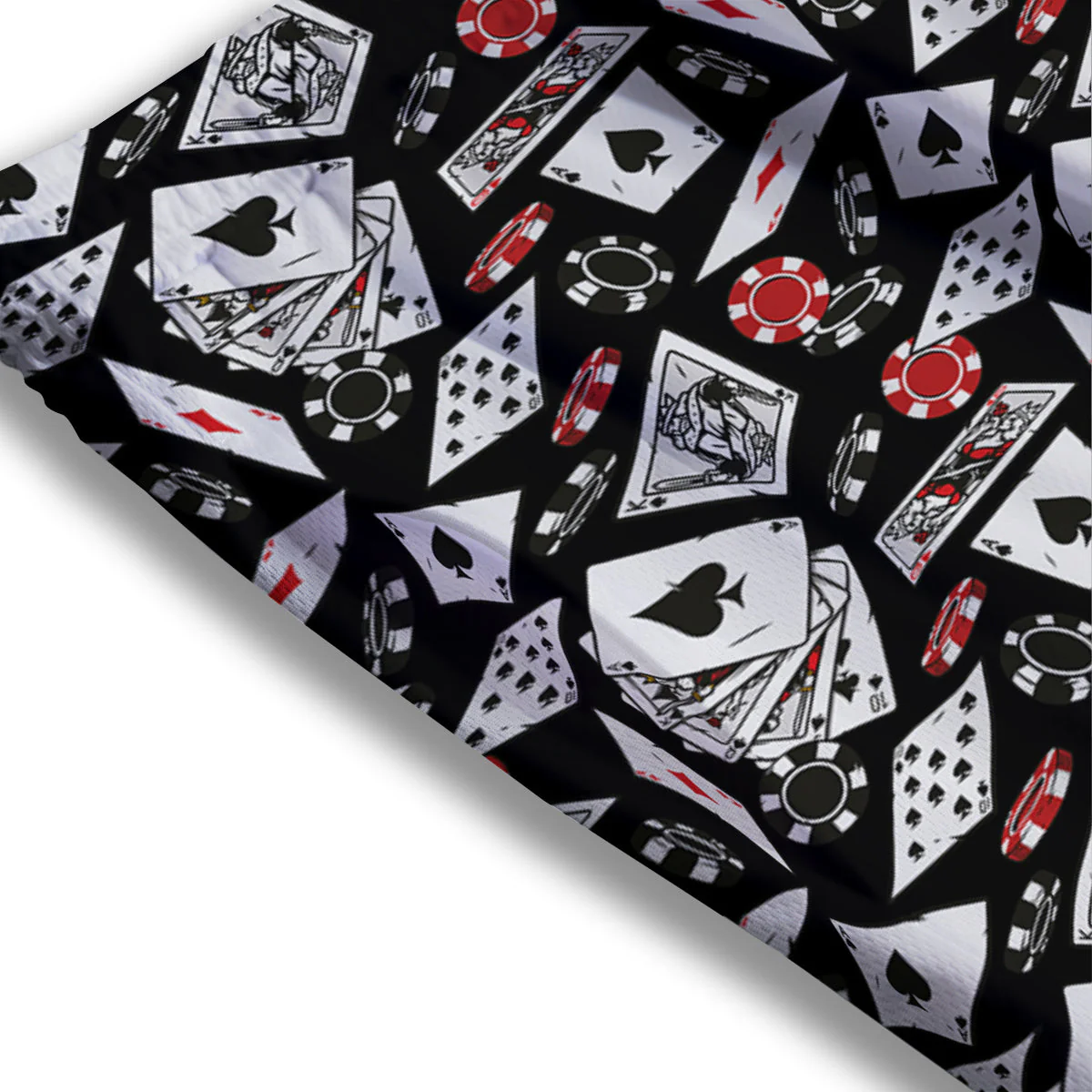 Playing Cards Ace Print Pattern Mesh Shorts - Image 3