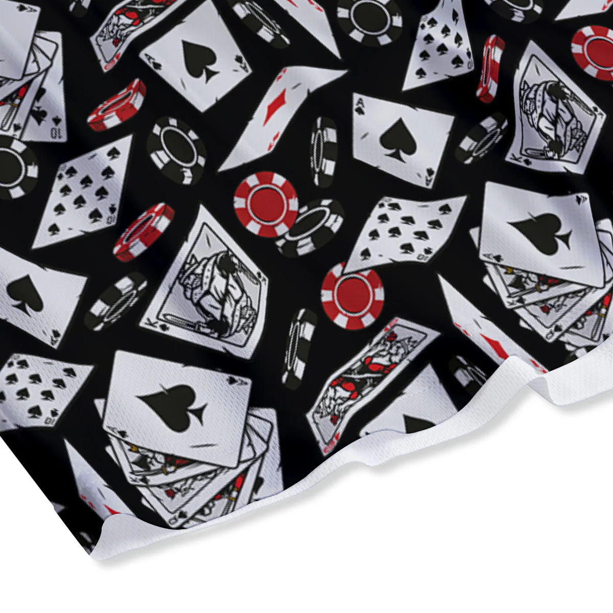 Playing Cards Ace Print Pattern Mesh Shorts - Image 4