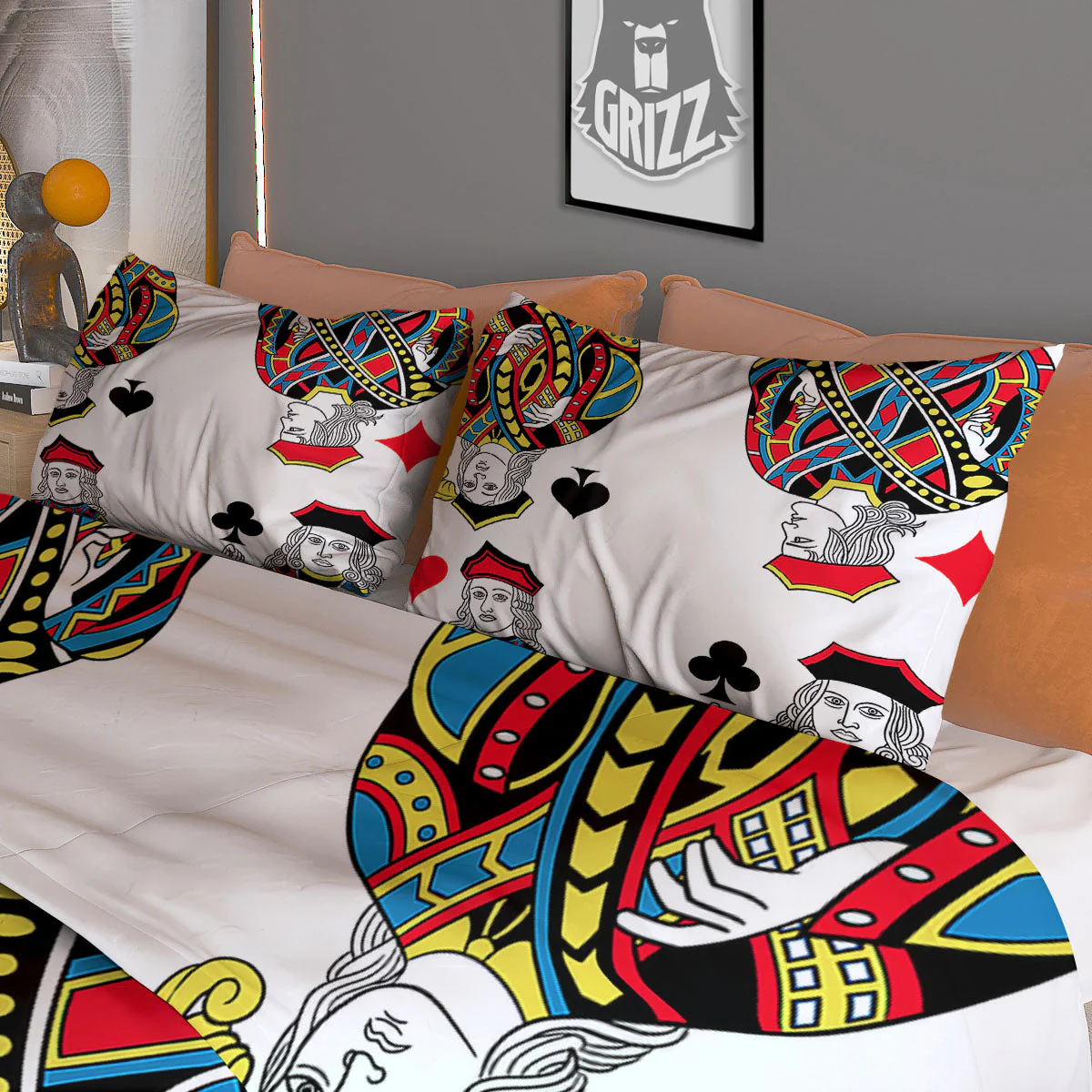 Playing Cards Four Jacks Print Duvet Cover Bedding Set - Image 3