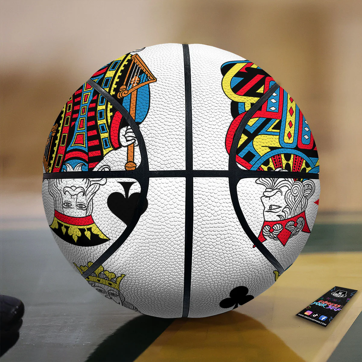 Playing Cards Four Kings Print Basketball