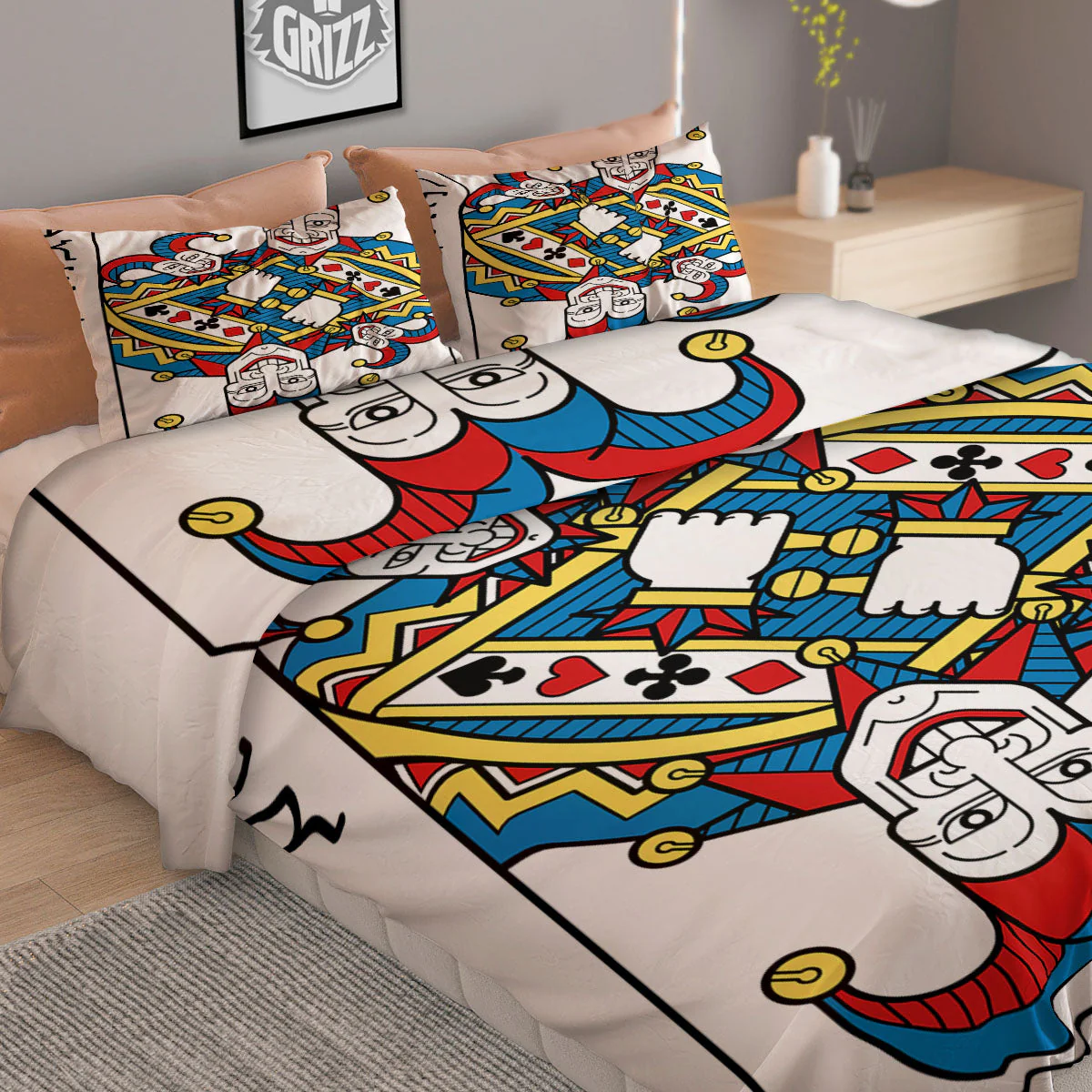 Playing Cards Joker Print Duvet Cover Bedding Set - Image 2