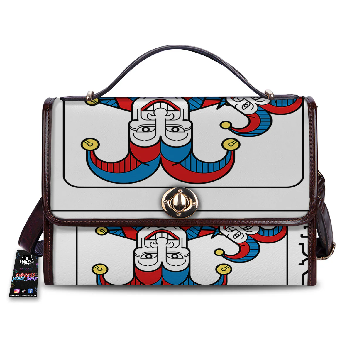 Playing Cards Joker Print Women's Satchel Bag