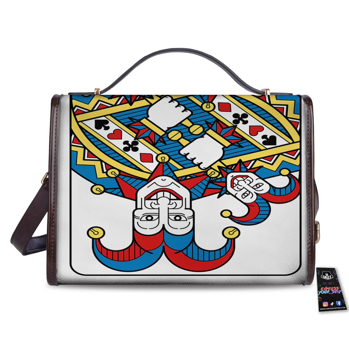 Playing Cards Joker Print Women's Satchel Bag - Image 2