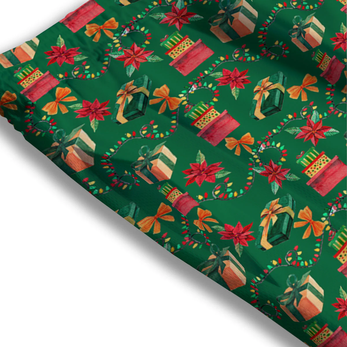 Poinsettia Cute Christmas Print Pattern Mesh Shorts - Image 3