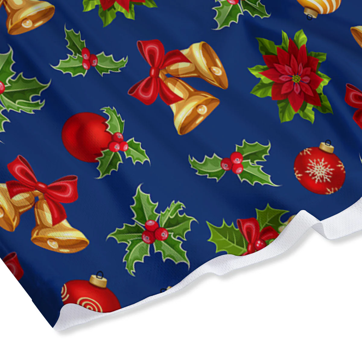 Poinsettia Merry Christmas Print Pattern Mesh Shorts - Image 4
