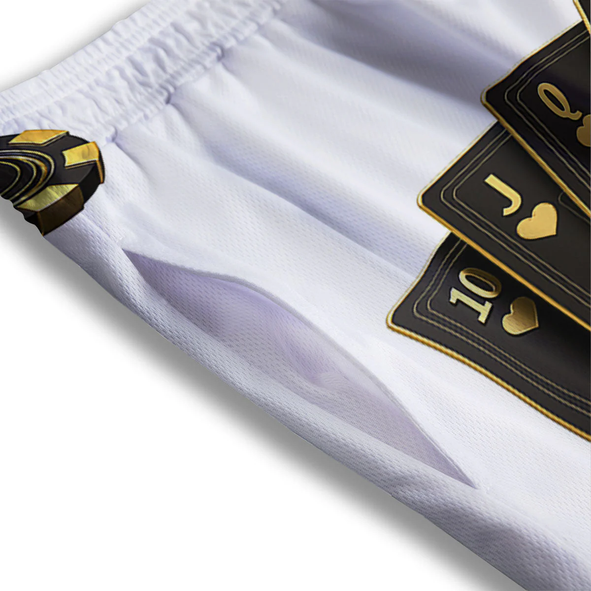 Poker Cards Print Mesh Shorts - Image 3
