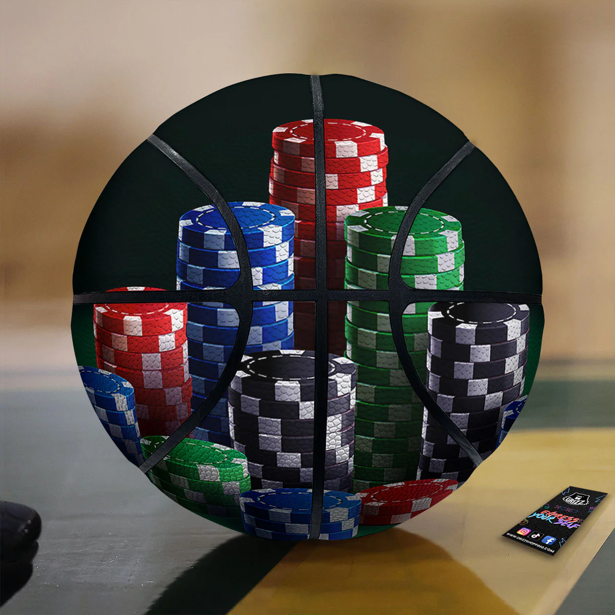 Poker Chips Print Basketball