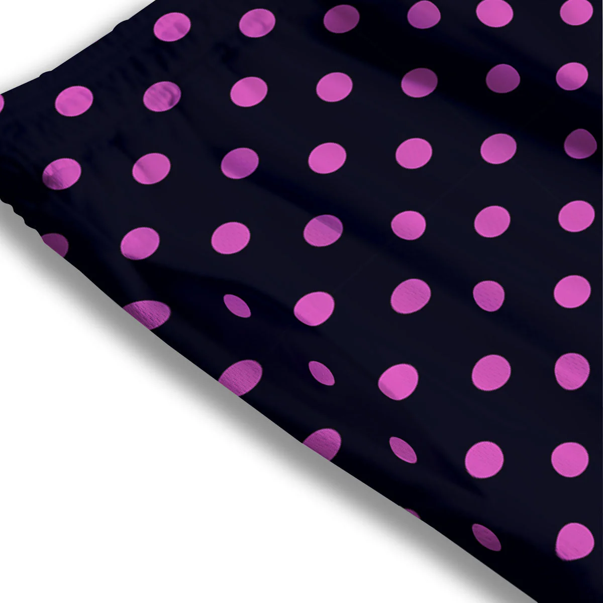 Polka Dot Black And Pink Print Pattern Mesh Shorts - Image 3