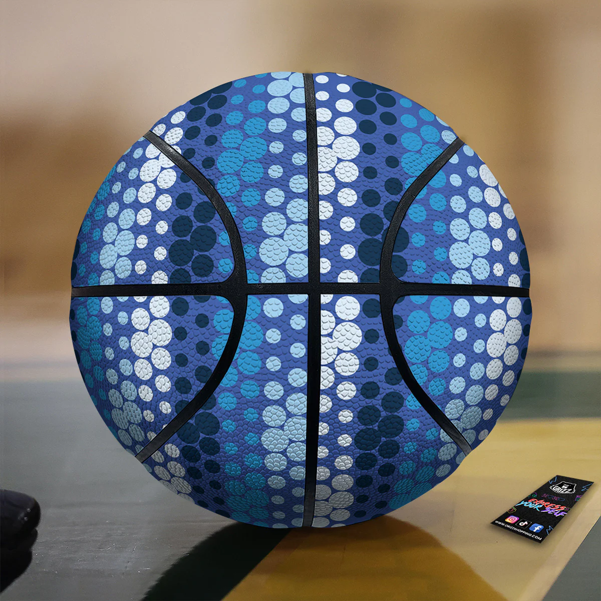 Polka Dot Blue Striped Print Pattern Basketball