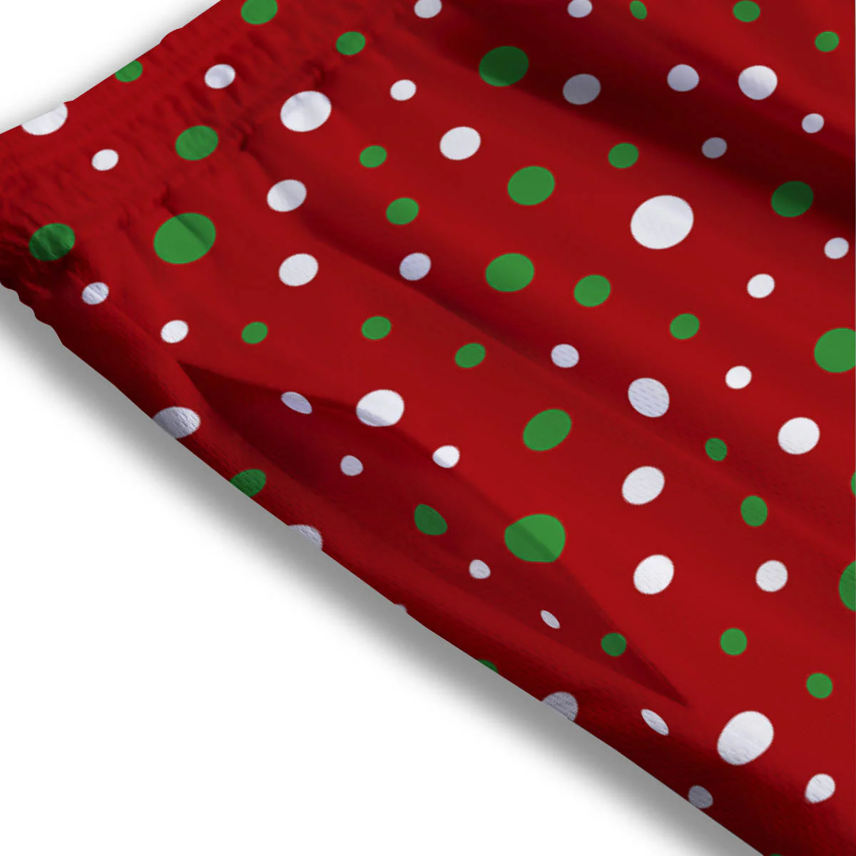 Polka Dot Christmas Style Print Pattern Mesh Shorts - Image 3