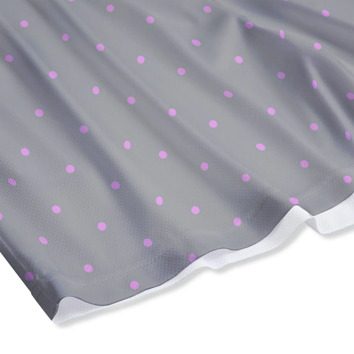 Polka Dot Grey And Pink Dot Print Pattern Mesh Shorts - Image 4