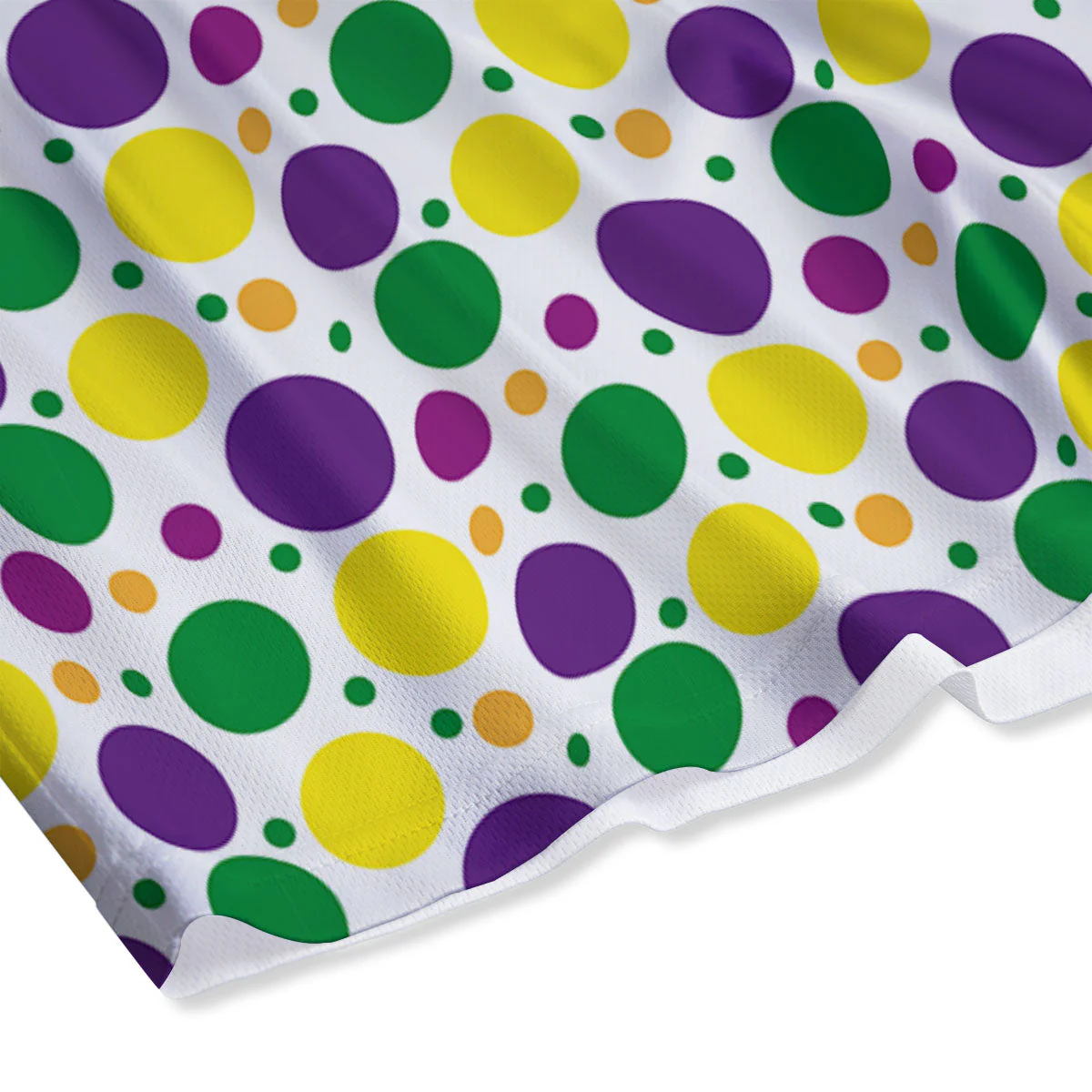Polka Dot Mardi Gras Print Pattern Mesh Shorts - Image 4
