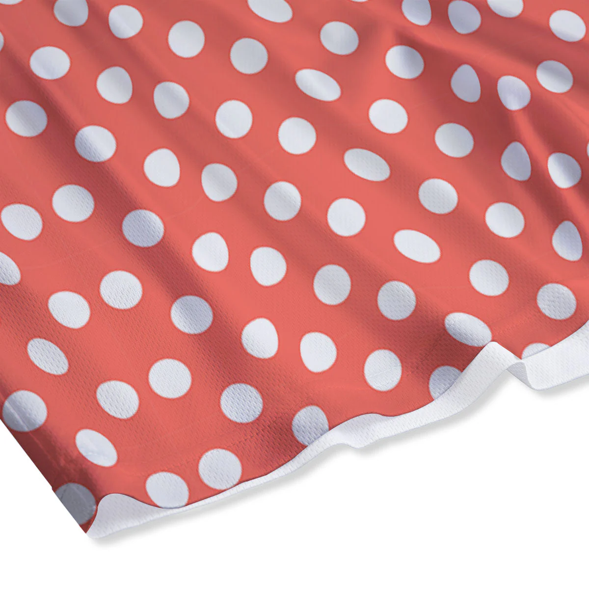 Polka Dot Pastel Red And White Print Mesh Shorts - Image 4
