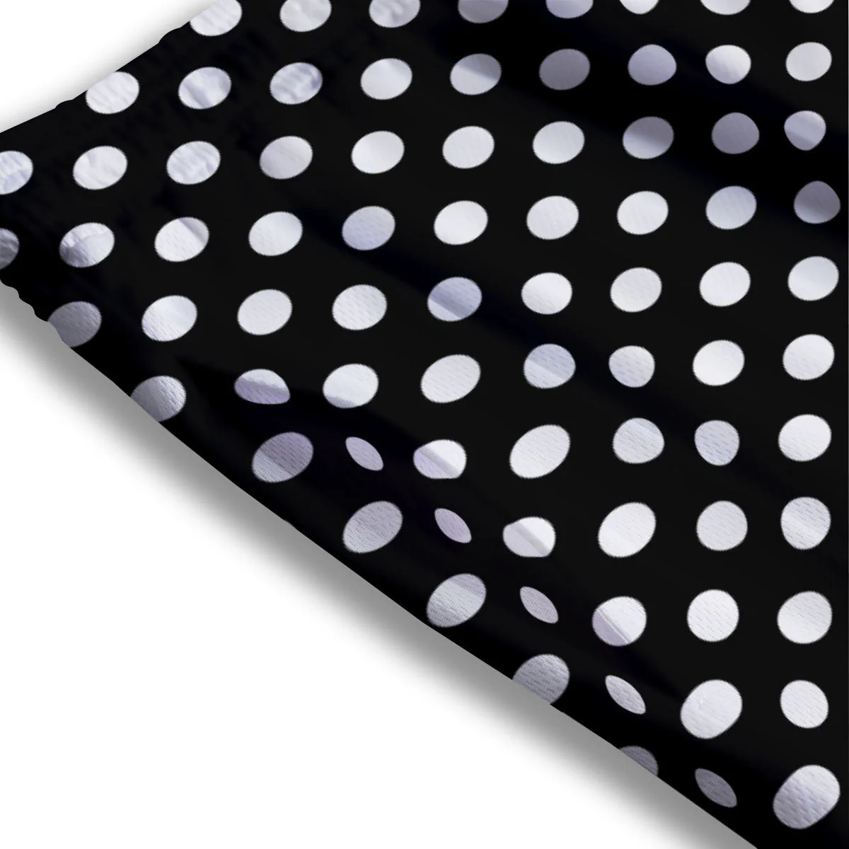 Polka Dot White And Black Style Print Pattern Mesh Shorts - Image 3
