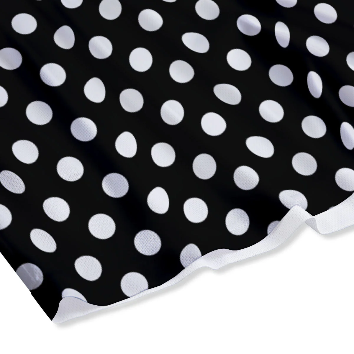 Polka Dot White And Black Style Print Pattern Mesh Shorts - Image 4