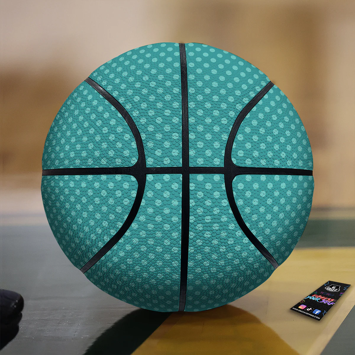 Polka Dot White And Cyan Print Pattern Basketball