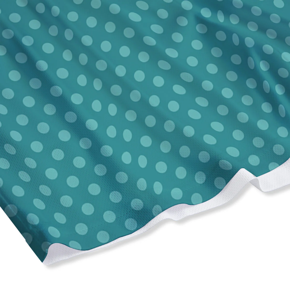 Polka Dot White And Cyan Print Pattern Mesh Shorts - Image 4
