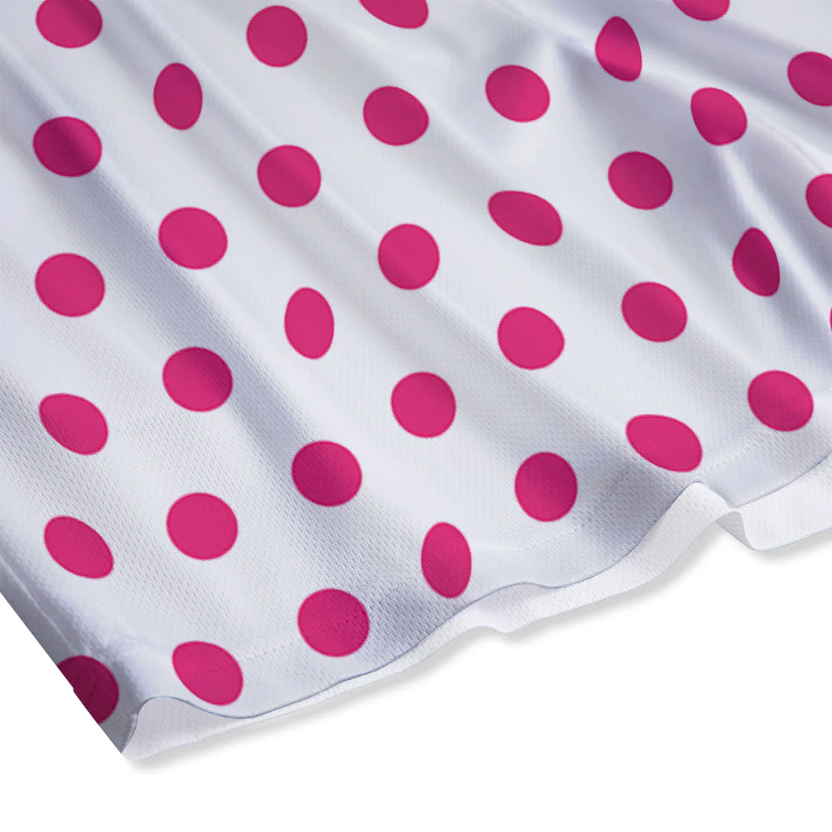 Polka Dot White And Pink Print Pattern Mesh Shorts - Image 4