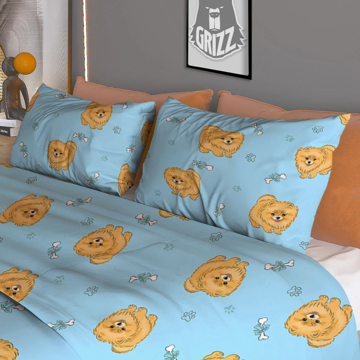 Pomeranian Little Print Pattern Duvet Cover Bedding Set - Image 3